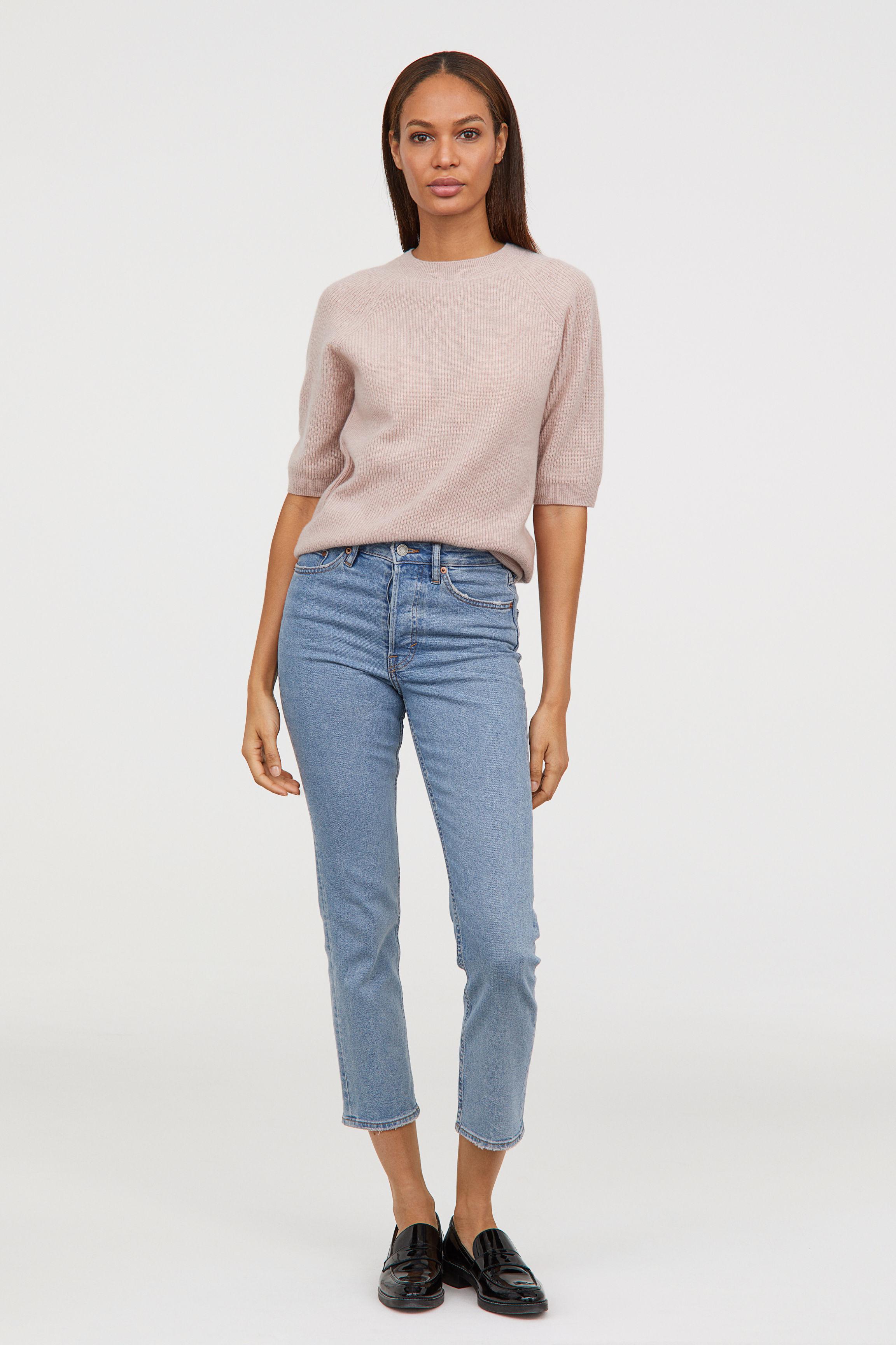 pink shorts grey sweater