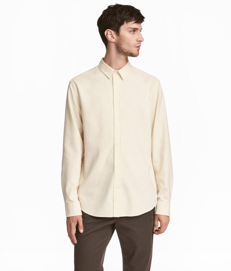 H&M Raw Silk Shirt in Natural for Men | Lyst