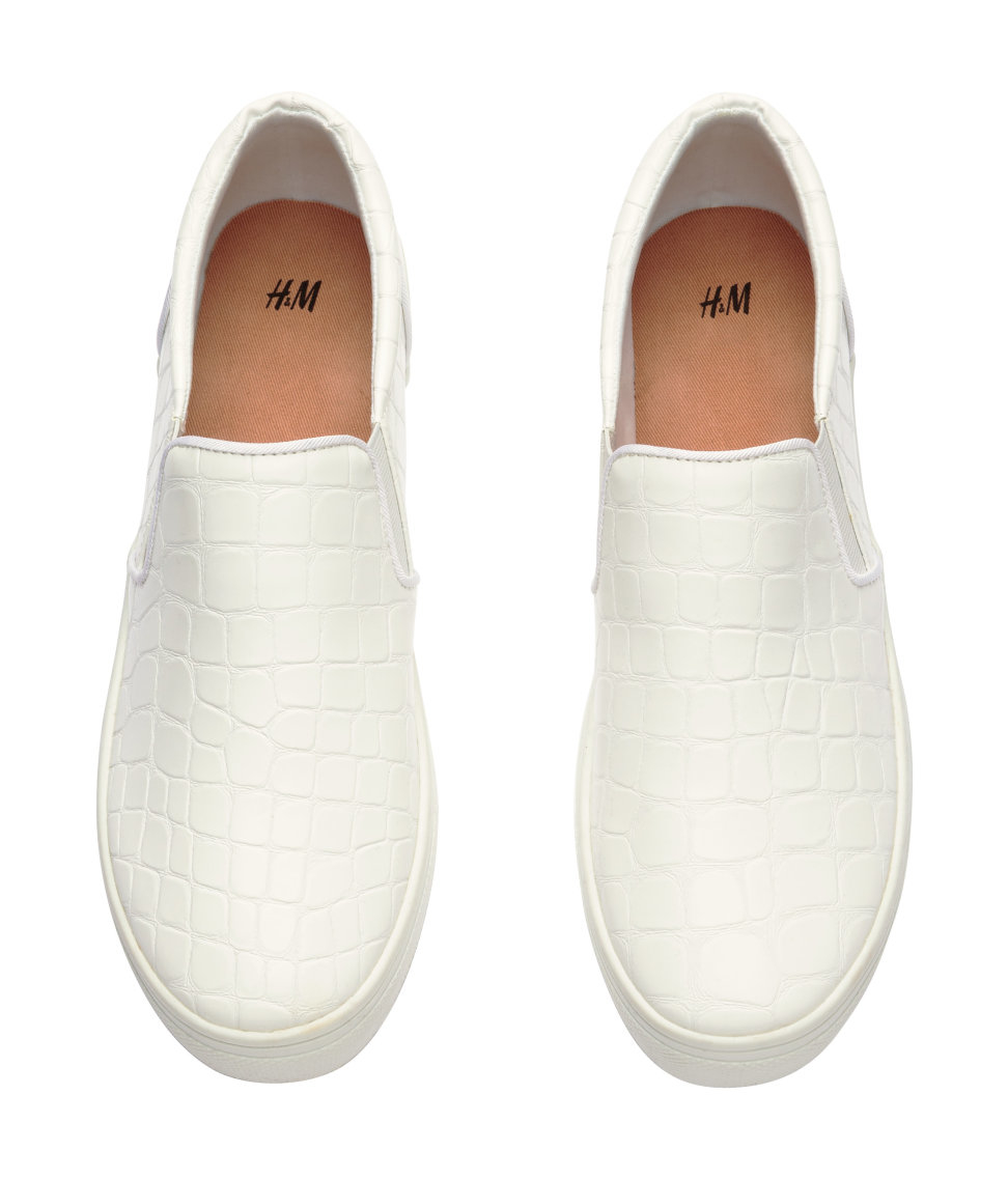 h&m white slip on shoes