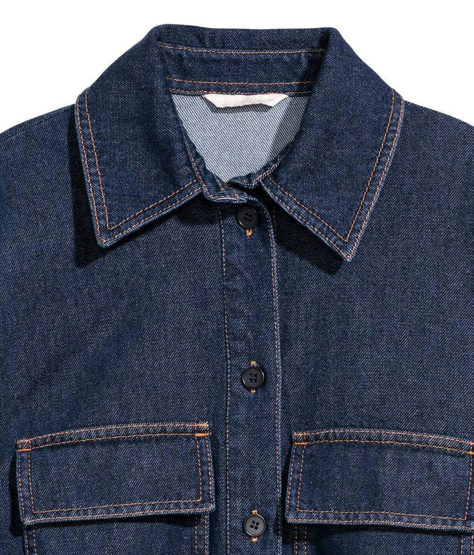 tie belt denim shirt