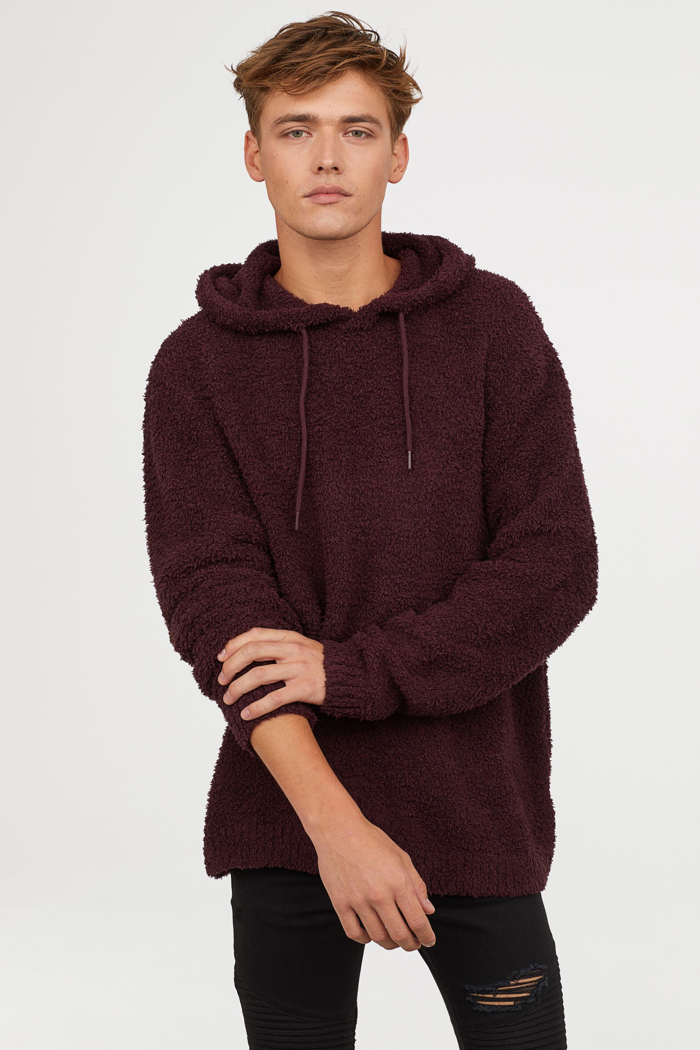 h&m pile hooded top