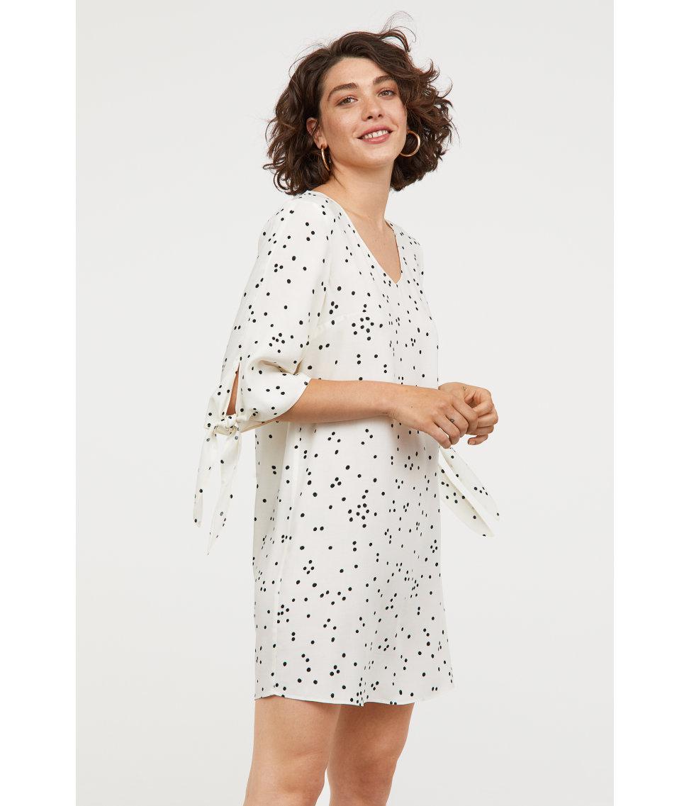 h&m tie sleeve dress