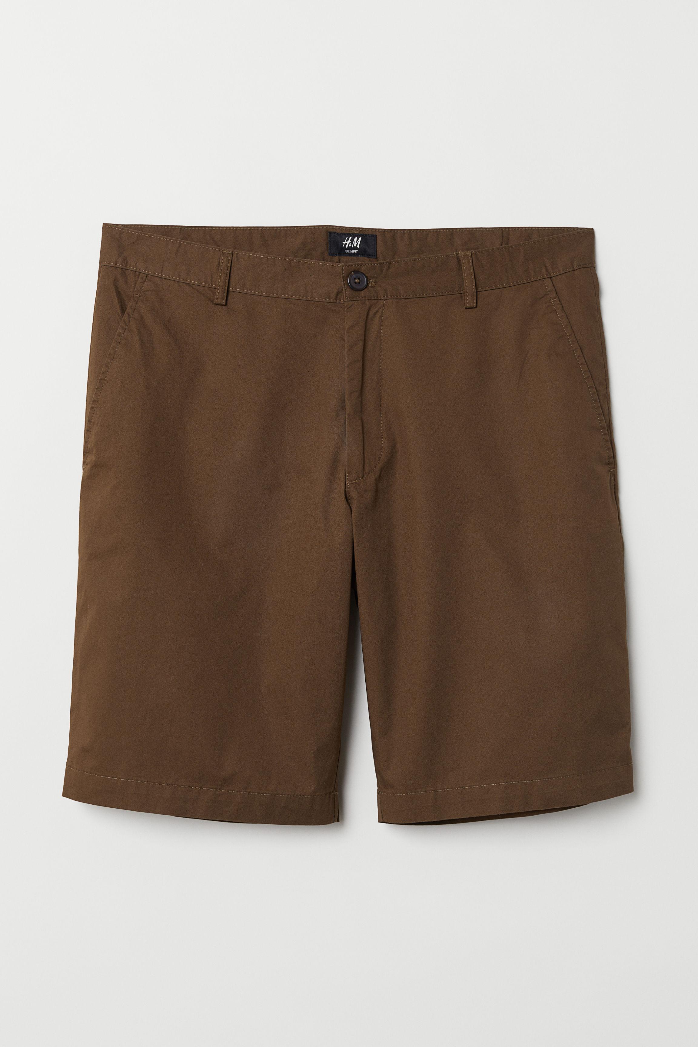 H\u0026M Cotton Short Chino Shorts in Dark 