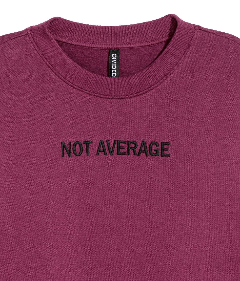 h&m not average sweatshirt