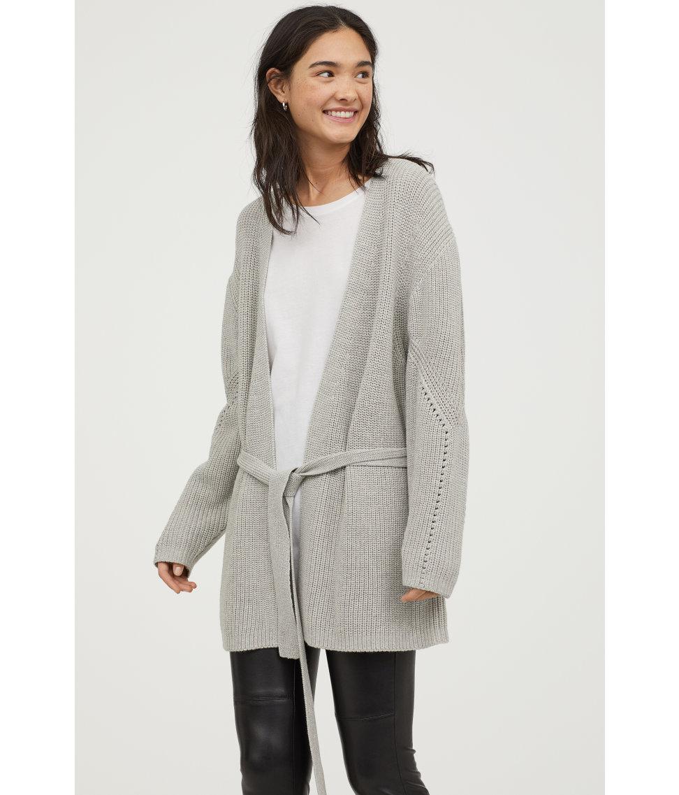 h&m cardigan with tie belt