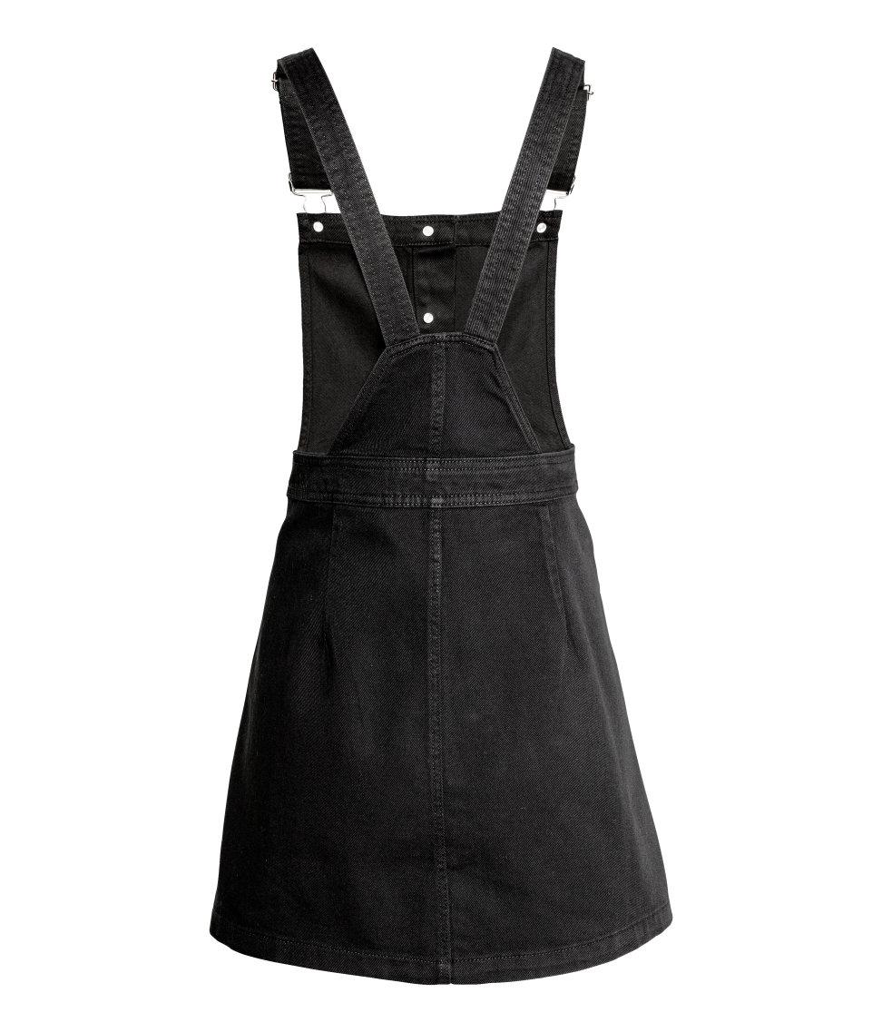 h&m black denim dress