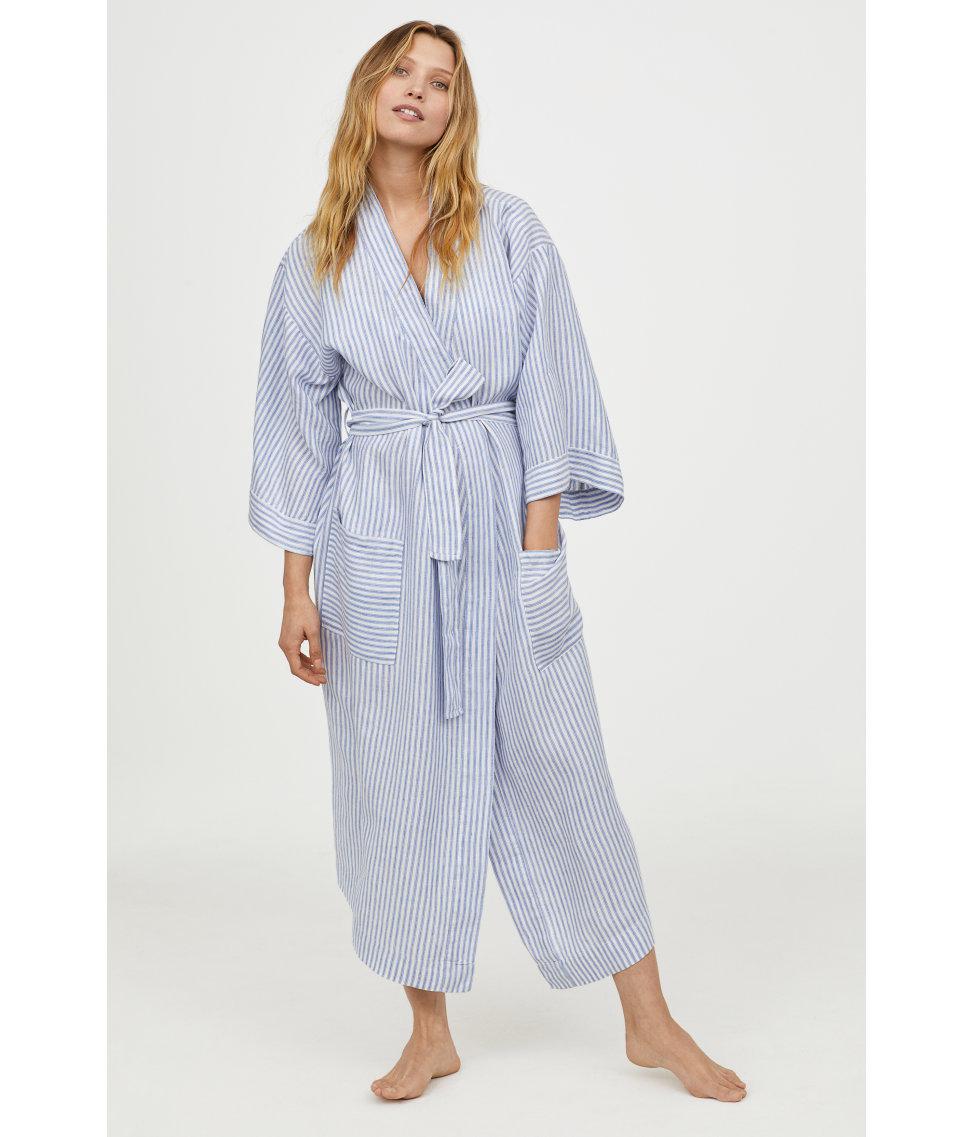 washed linen dressing gown