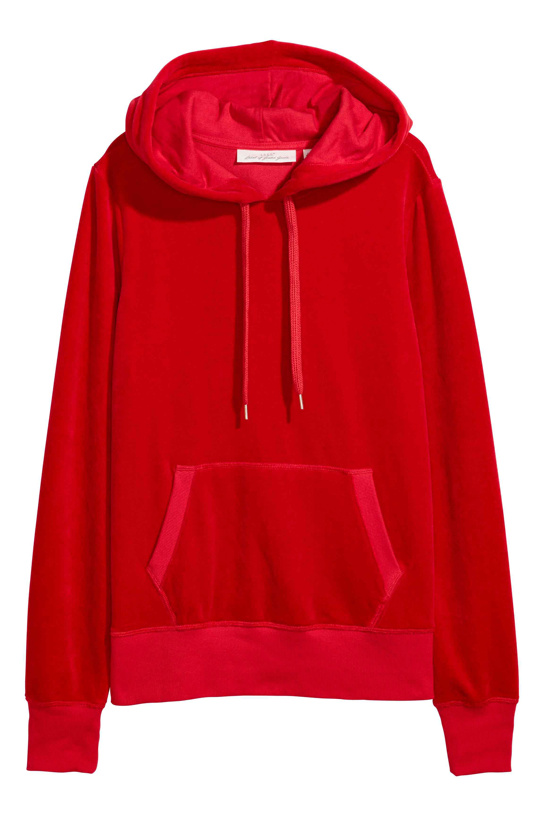 h and m red hoodie