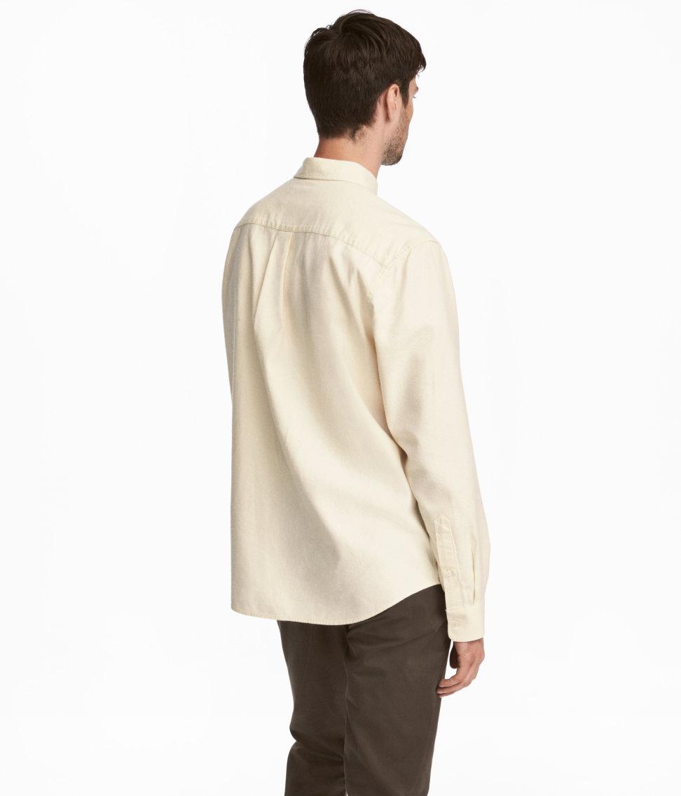 H&M Raw Silk Shirt Natural for Men | Lyst