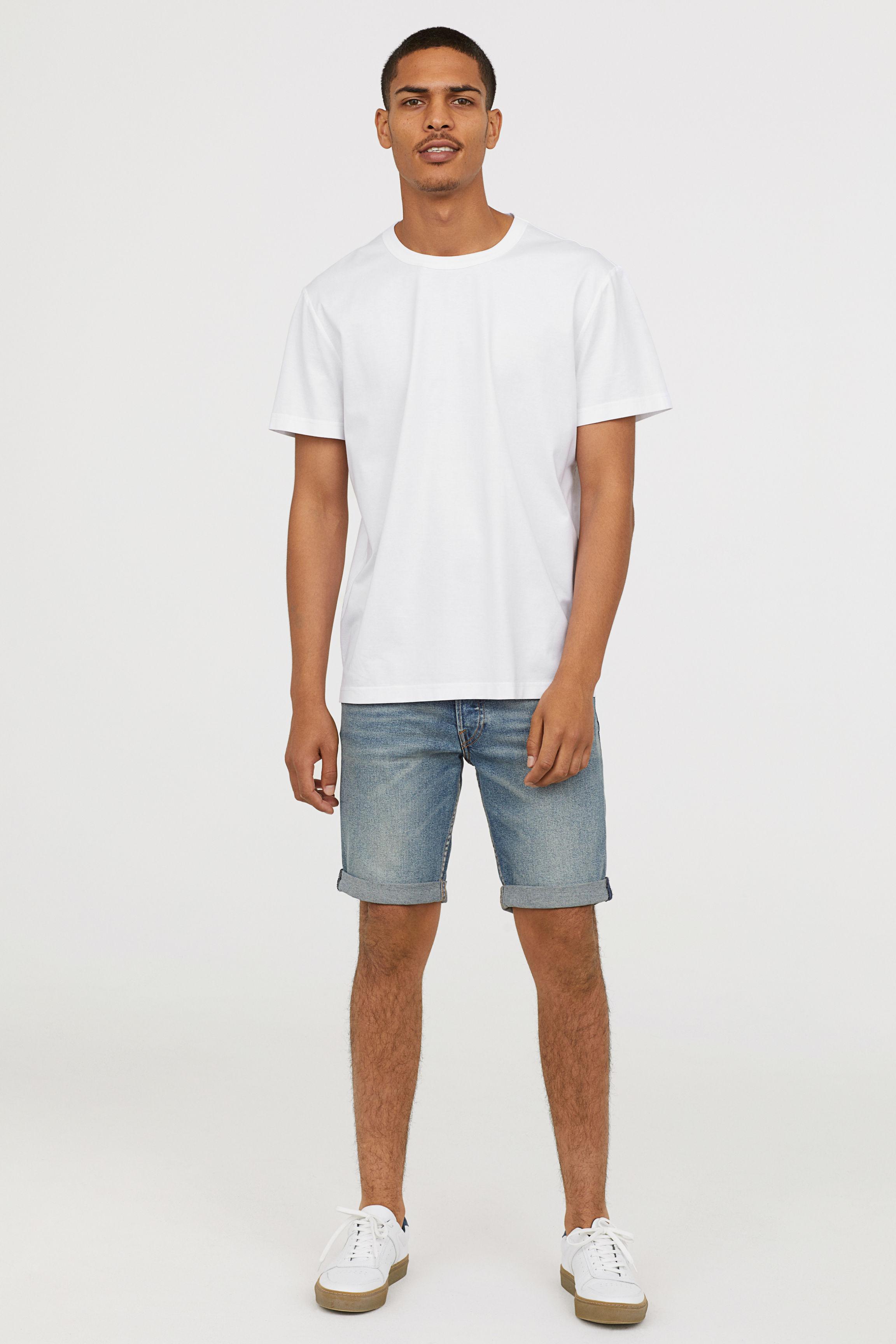h&m slim fit denim shorts