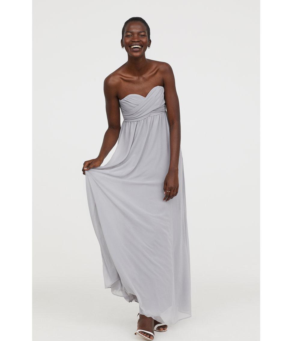 h&m long bandeau dress