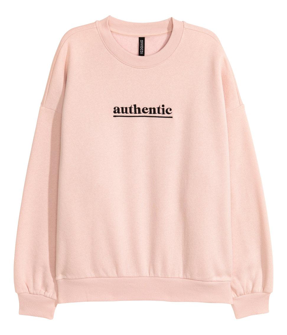 h and m pink sweatshirt