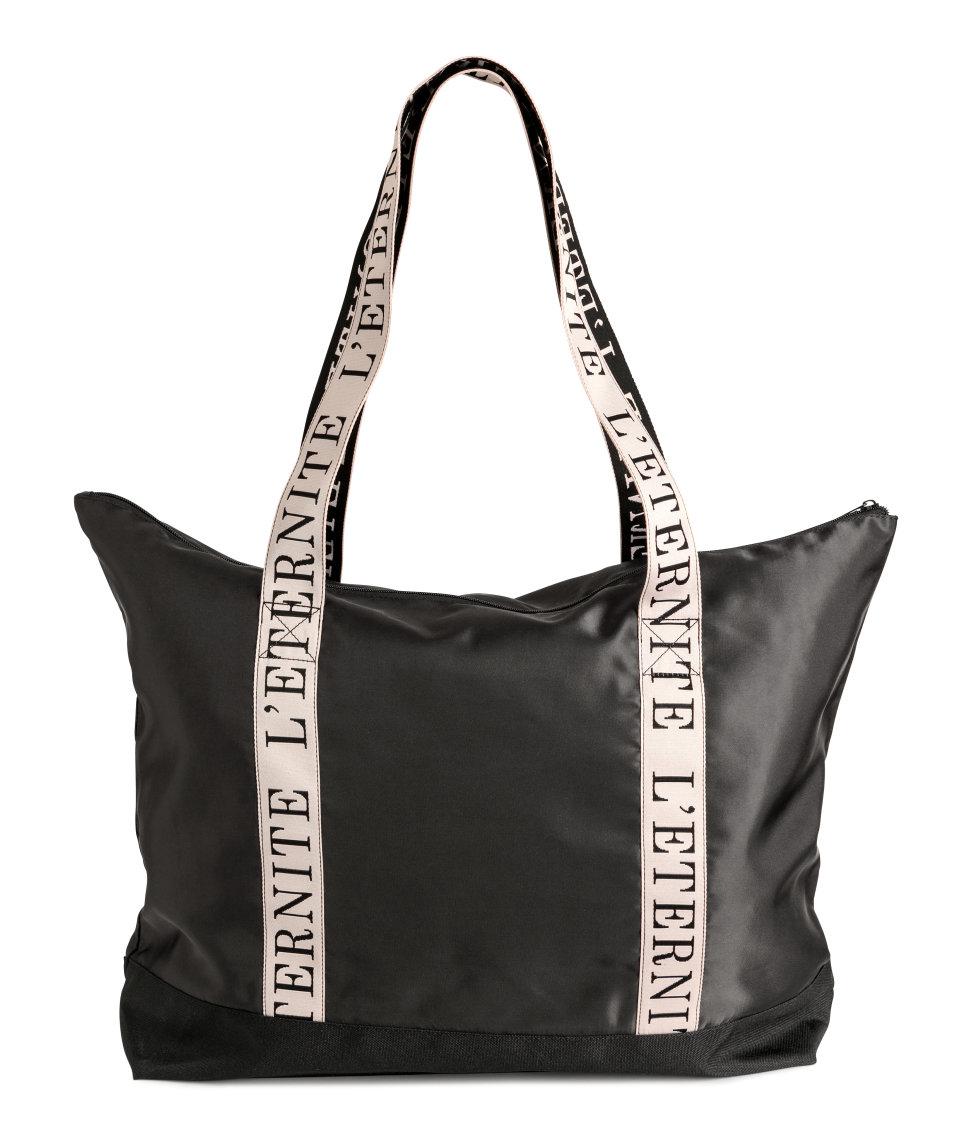 black shopper bag h&m