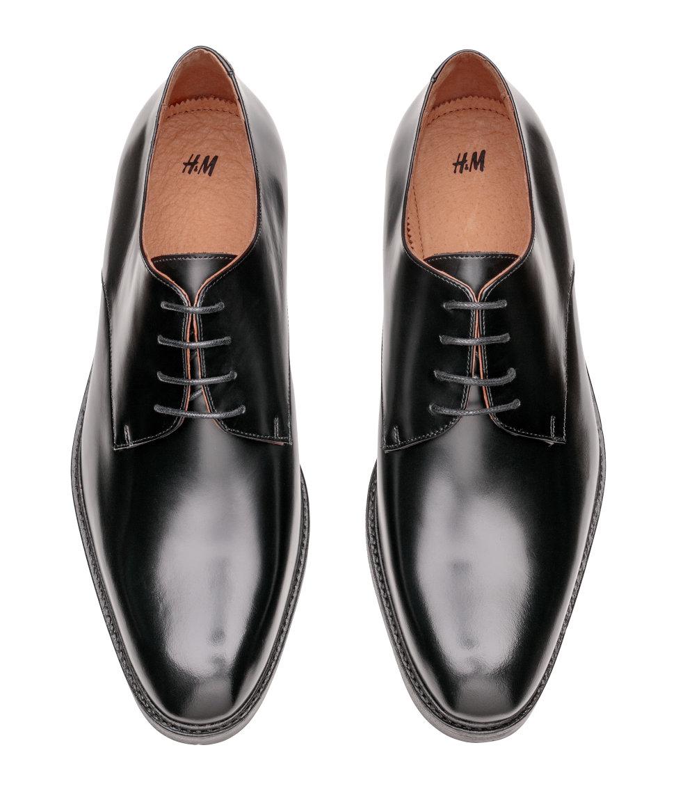 H&amp;M Leather Derby Shoes in Black for Men Lyst