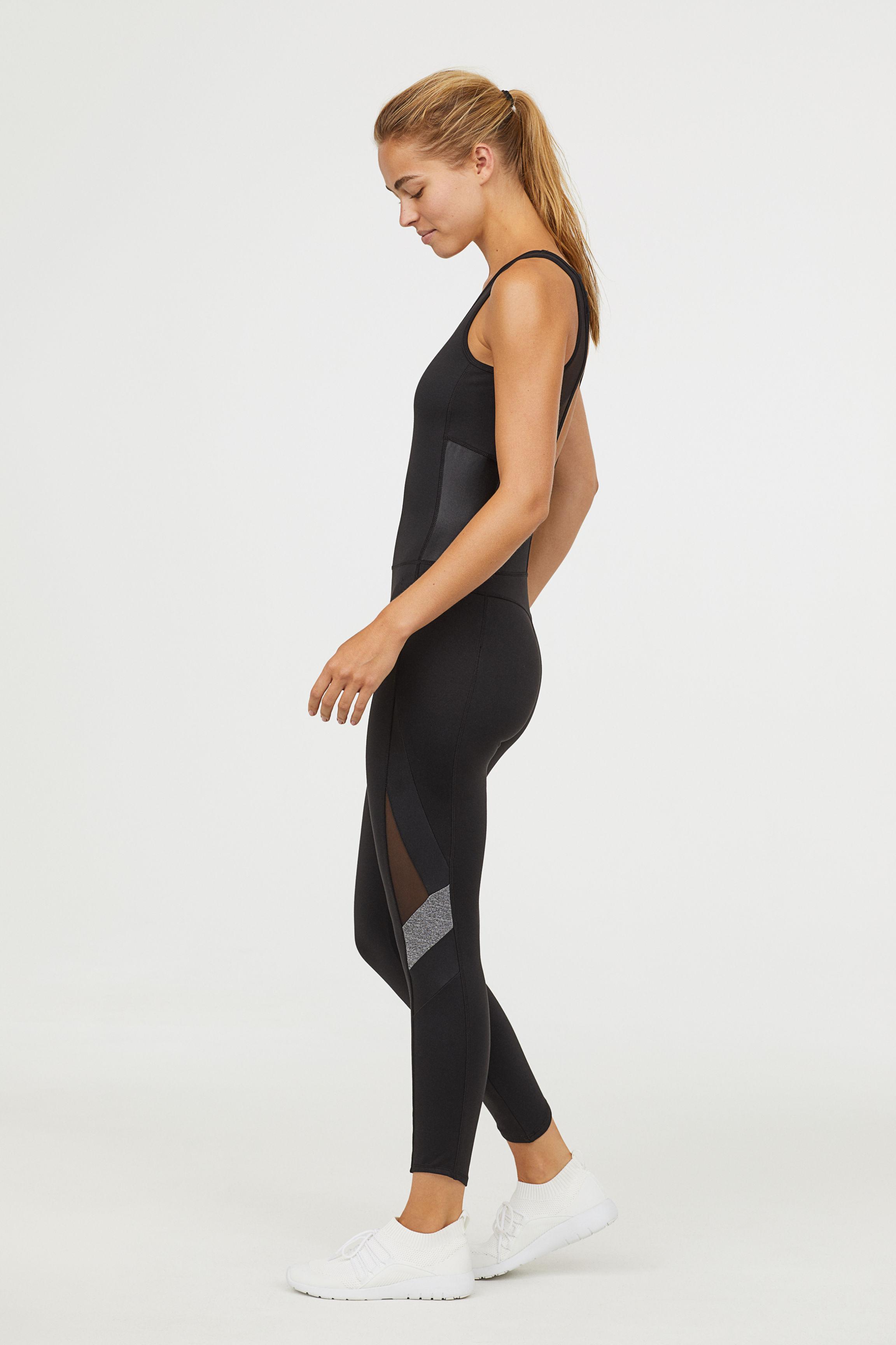 H&M Sports Jumpsuit in Black | Lyst