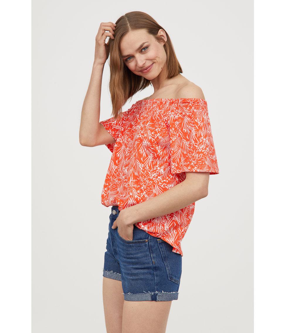 H&M Cotton Offtheshoulder Top Lyst