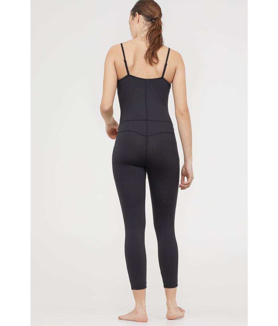 H&M Synthetic Yoga Jumpsuit in Black - Lyst