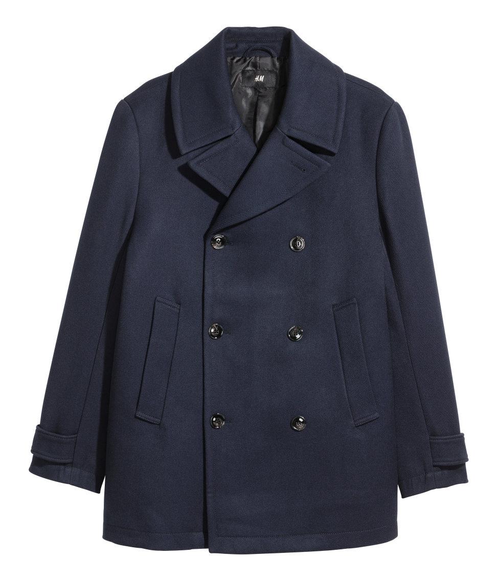 h&m pea coat mens