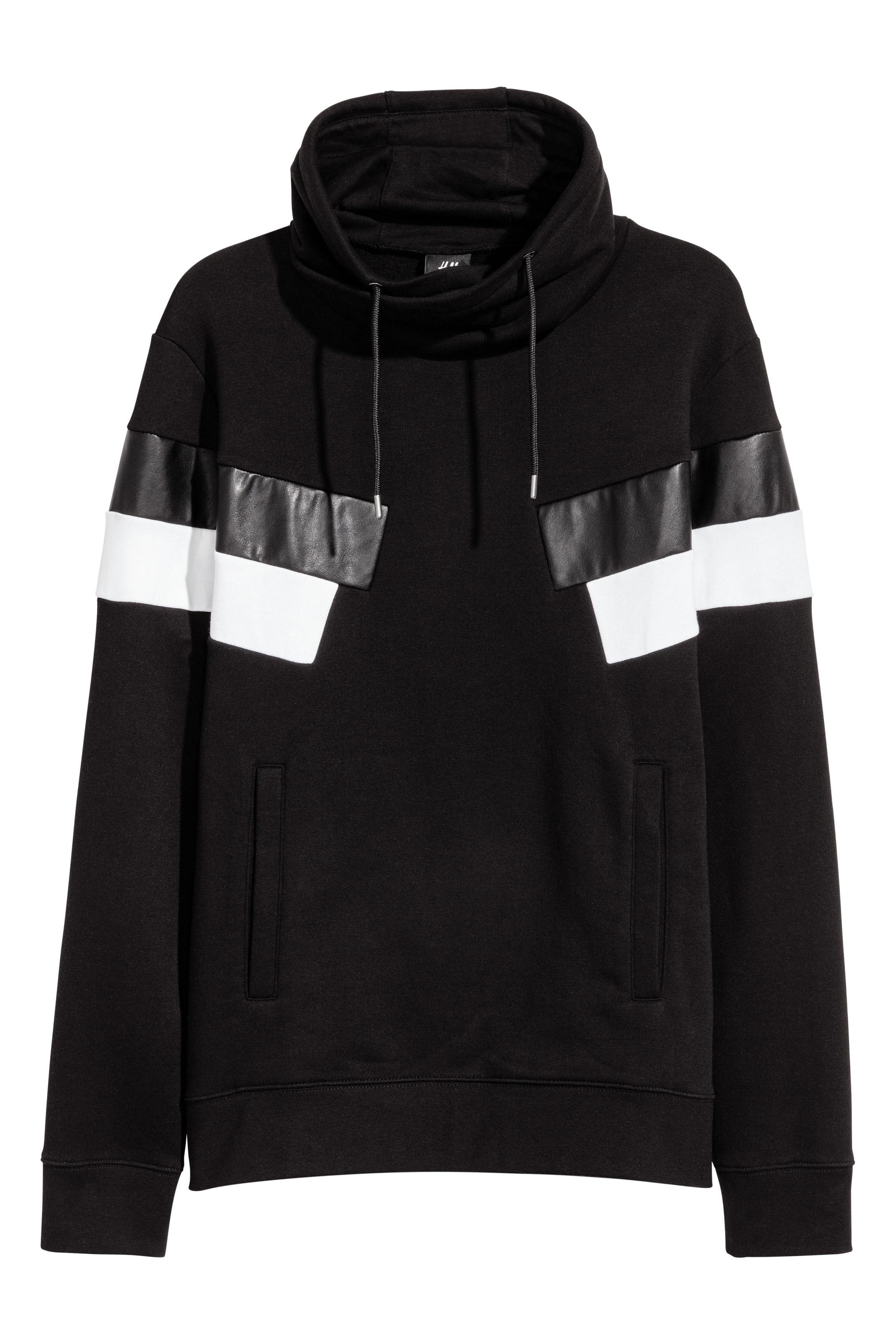 H&M Cotton Chimney-collar Sweatshirt in Black for Men - Lyst