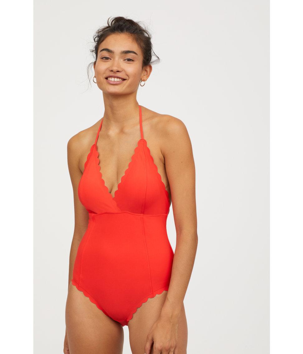 h&m scalloped swimsuit