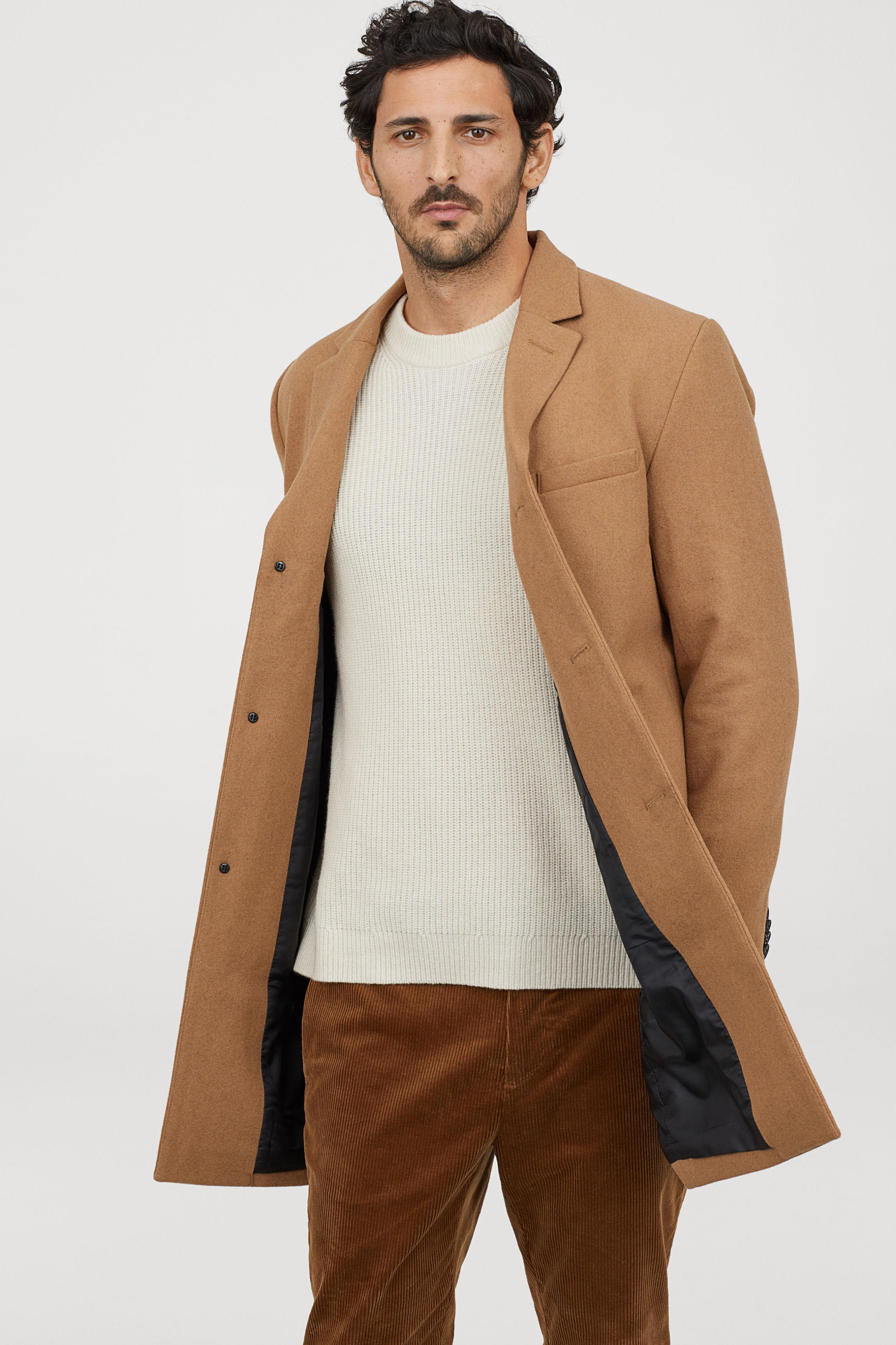 H&M Wool-blend Coat in Camel (Natural) for Men | Lyst Canada