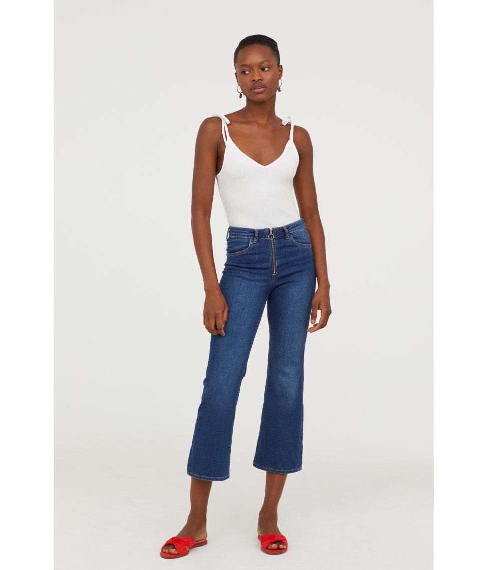 kick flare high ankle jeans