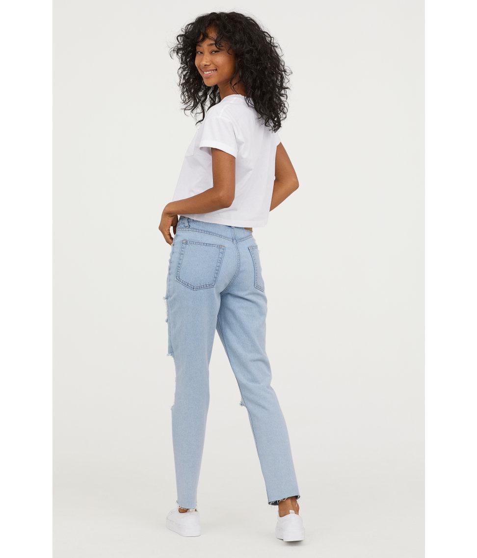 slim mom jeans trashed h&m