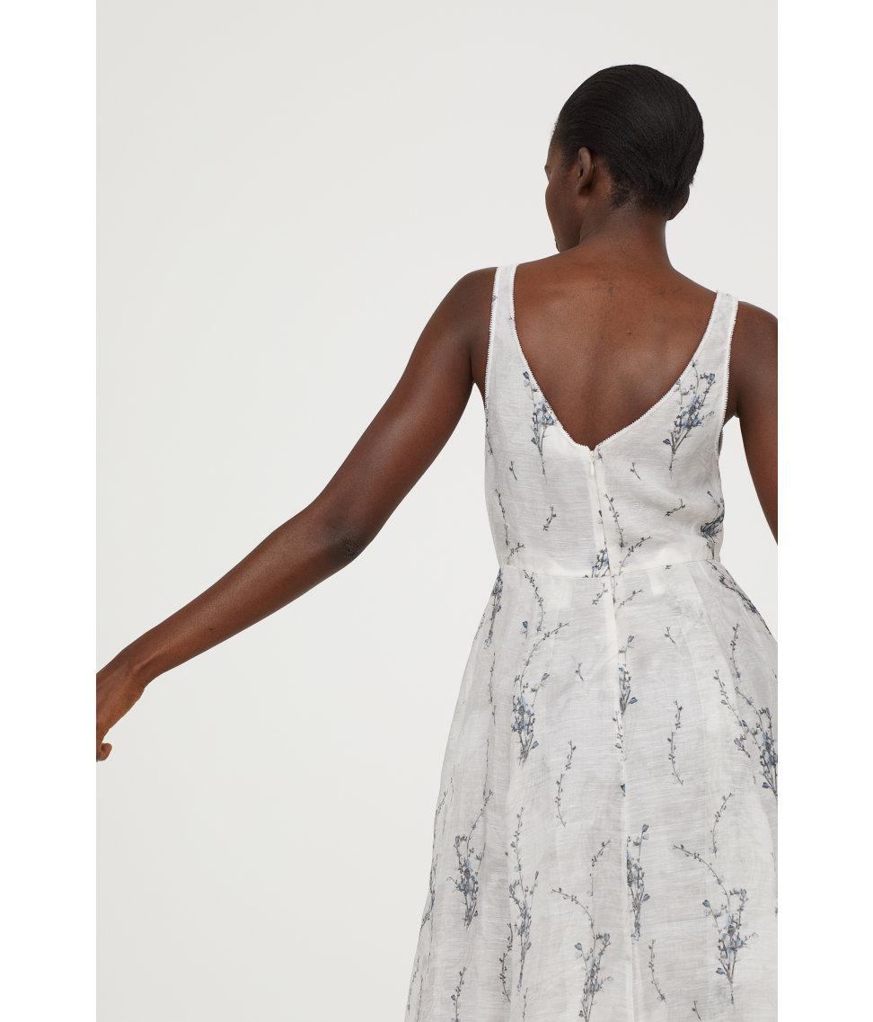 h and m linen dress