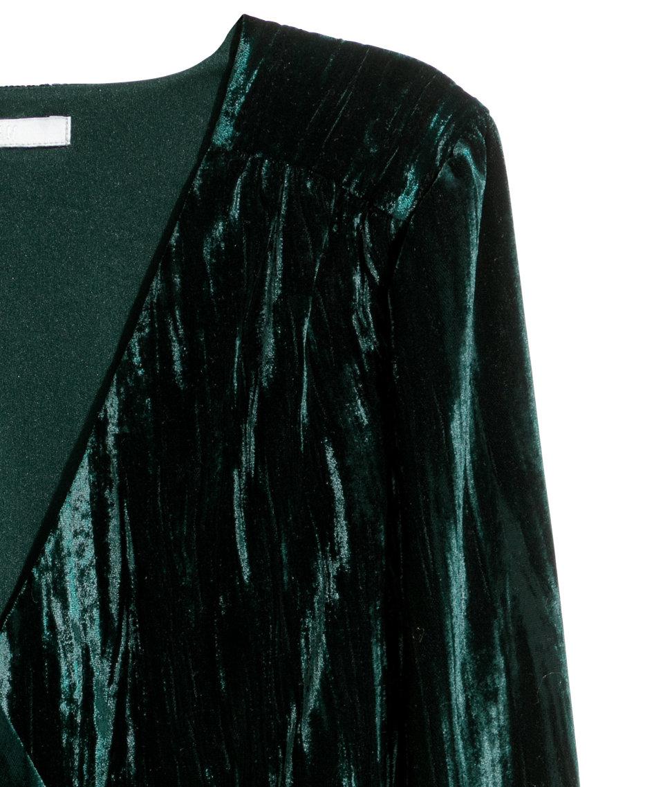 crushed velvet dress h&m