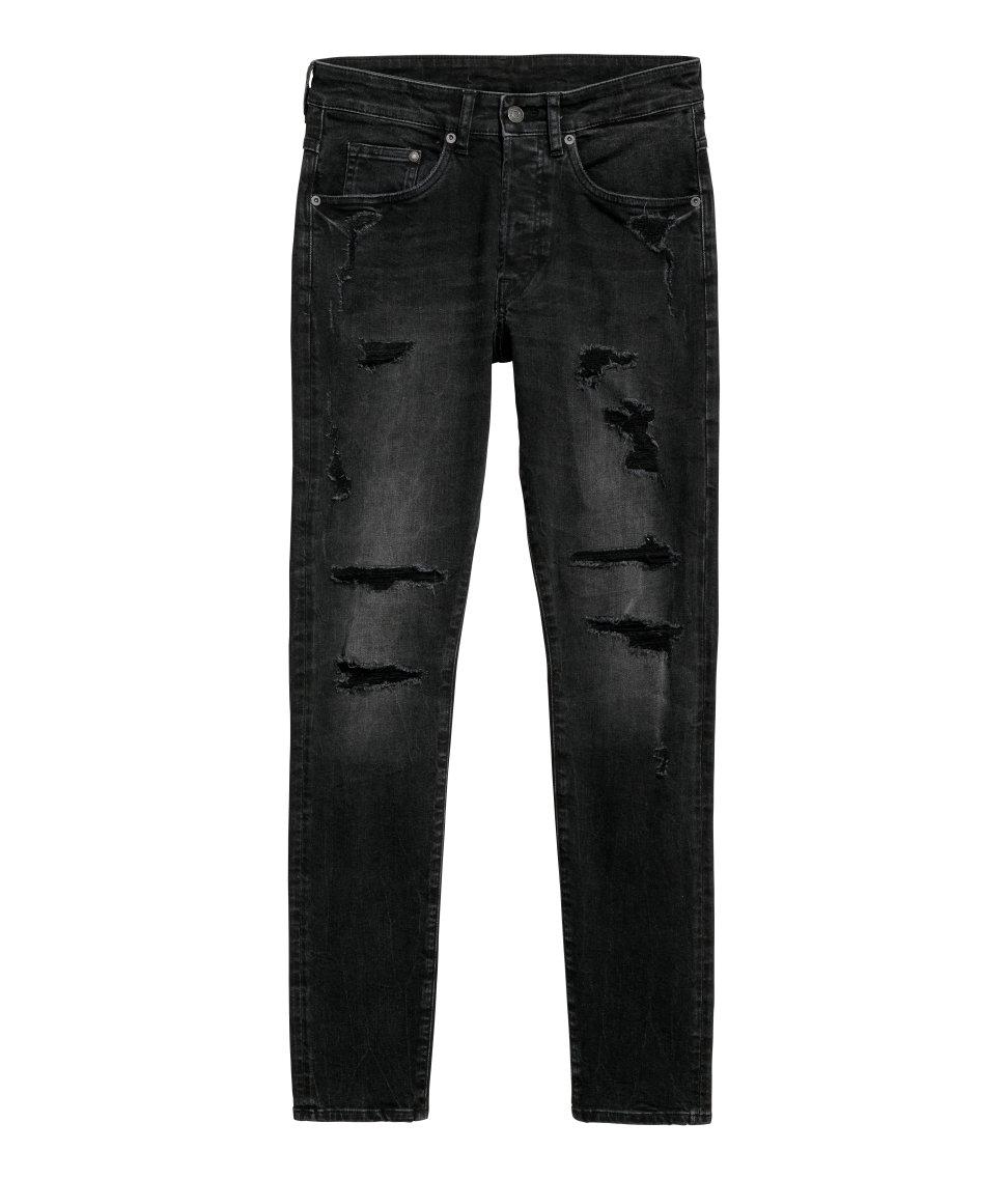 Black trashed jeans Clearance