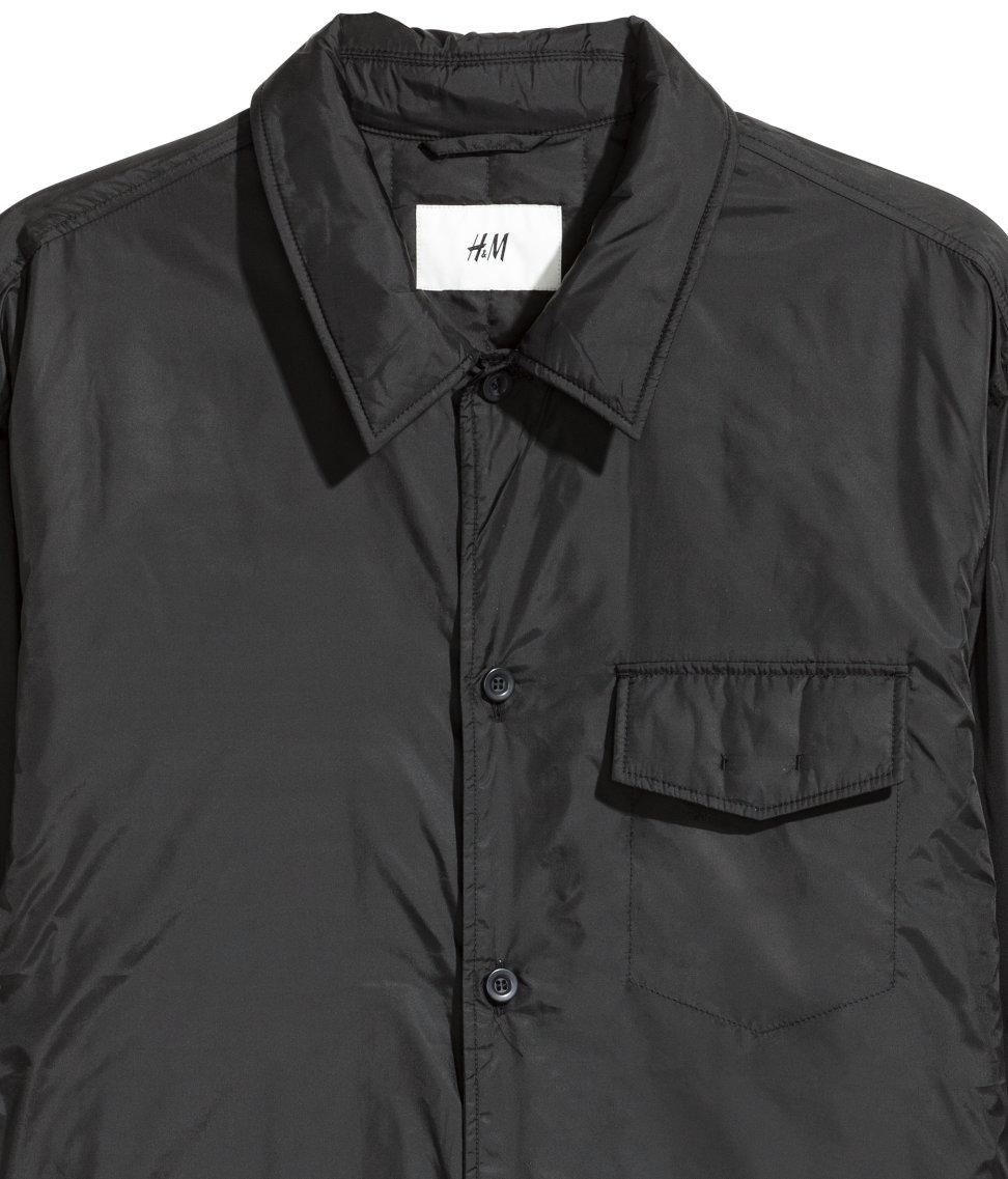 H☀M Synthetic Padded Nylon Shirt Jacket ...