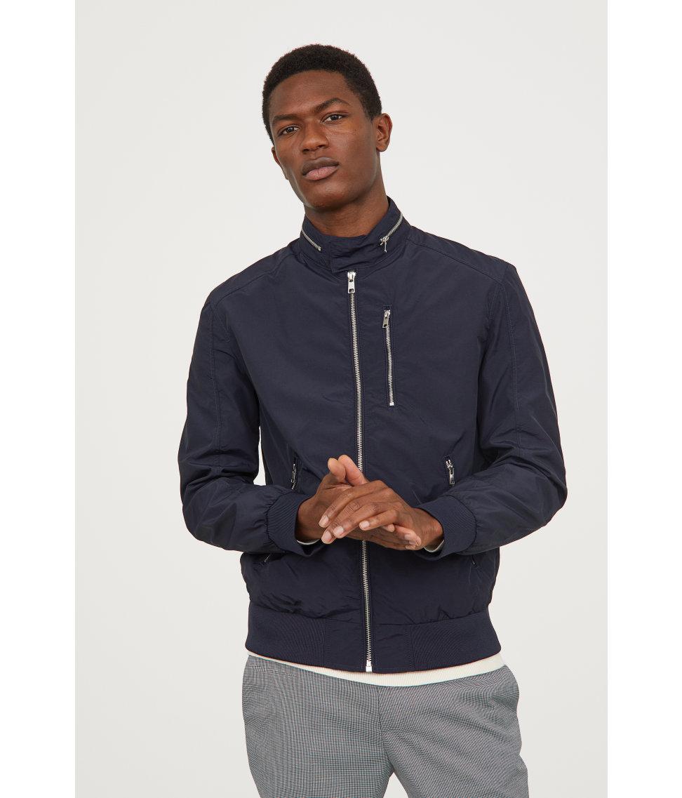 nylon blend bomber jacket