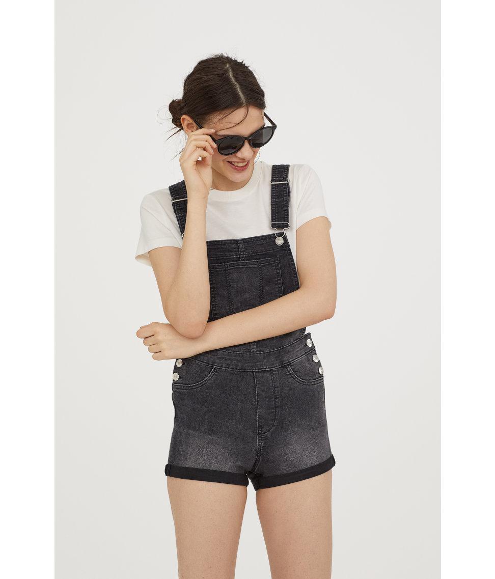 h&m dungaree shorts
