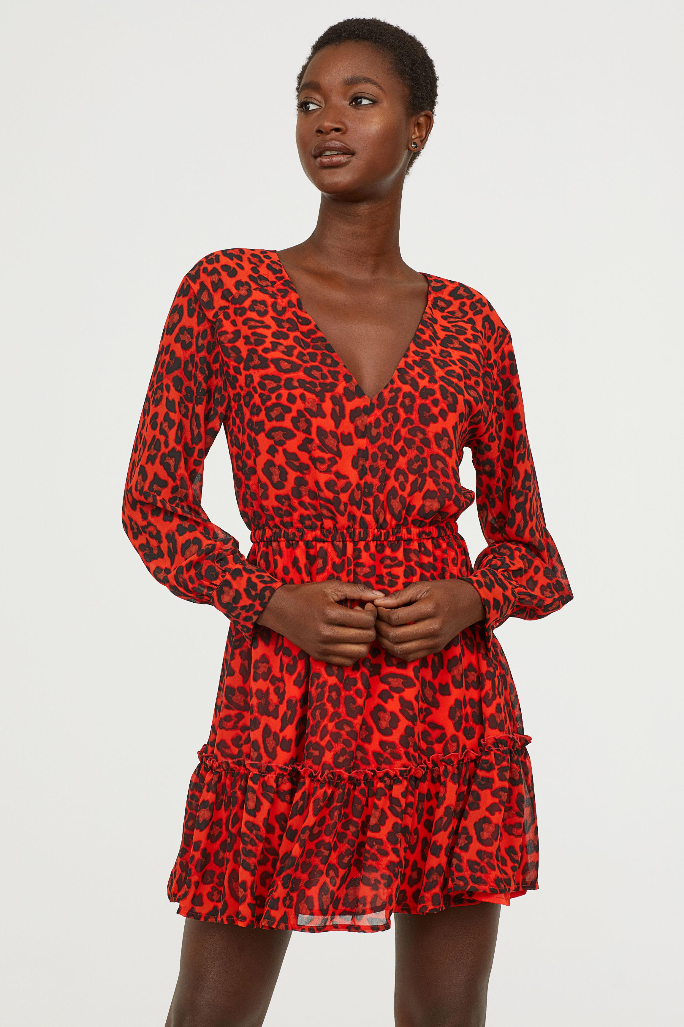 h and m print dress
