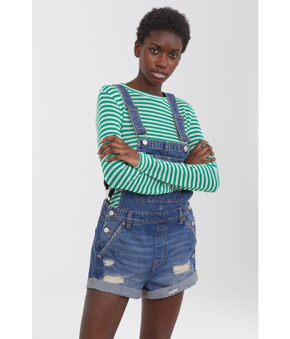 h&m dungaree shorts