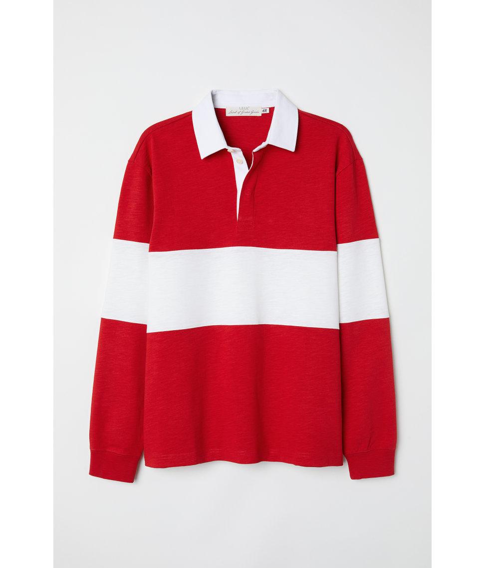 H&M Rugby Shirt in Red for Men | Lyst