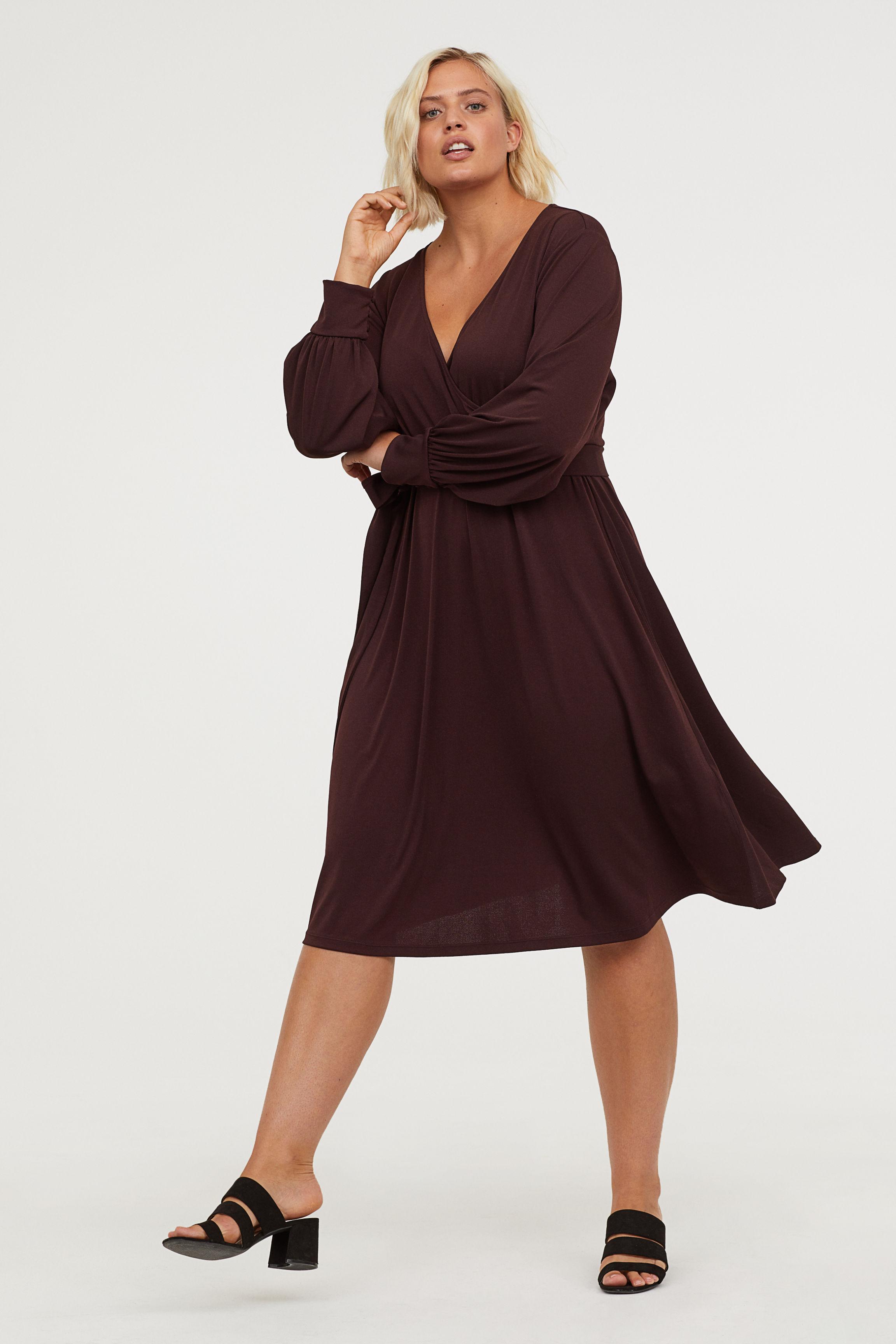 H\u0026M Synthetic + Crêped Wrap-front Dress | Lyst Canada