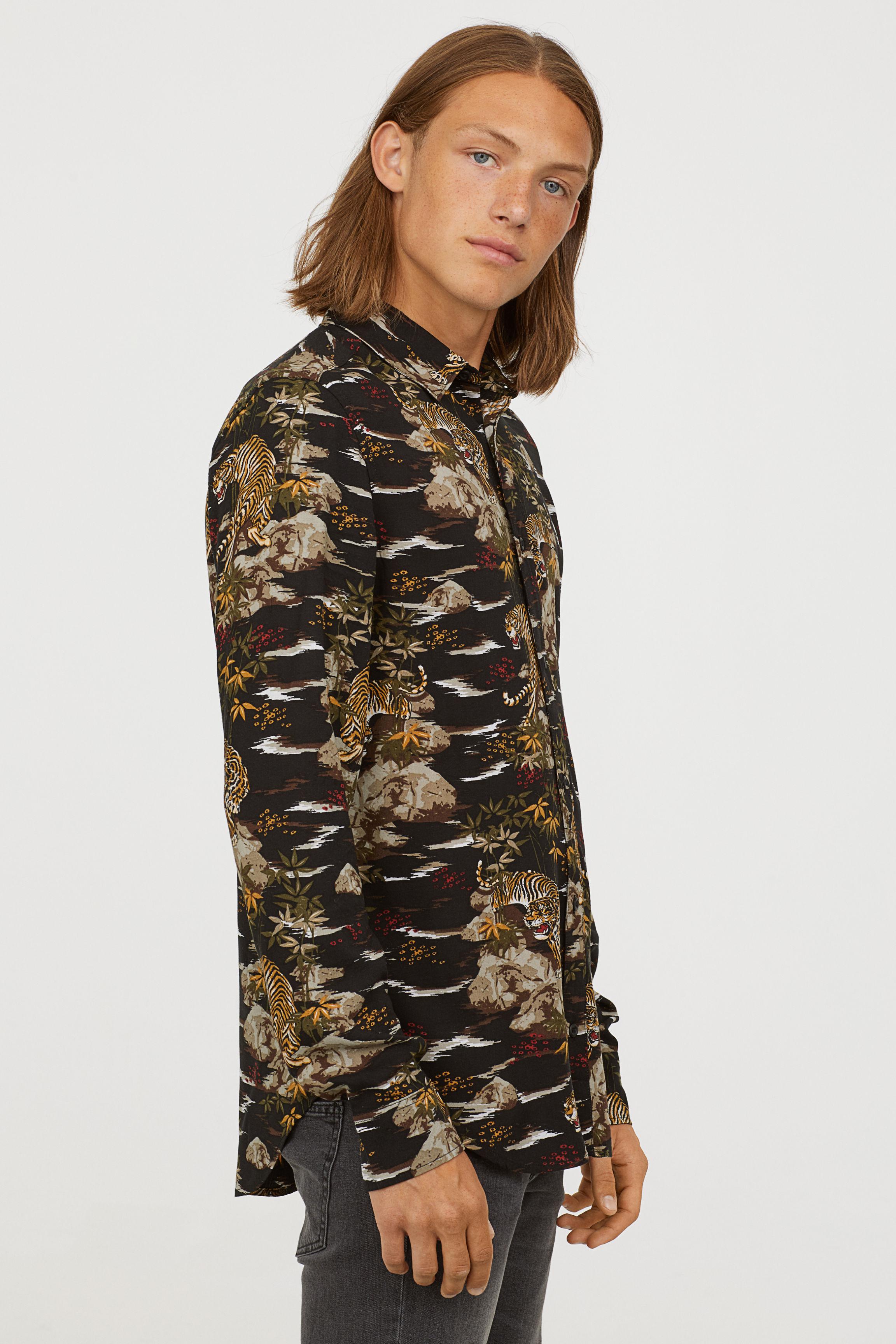 h&m viscose shirt mens