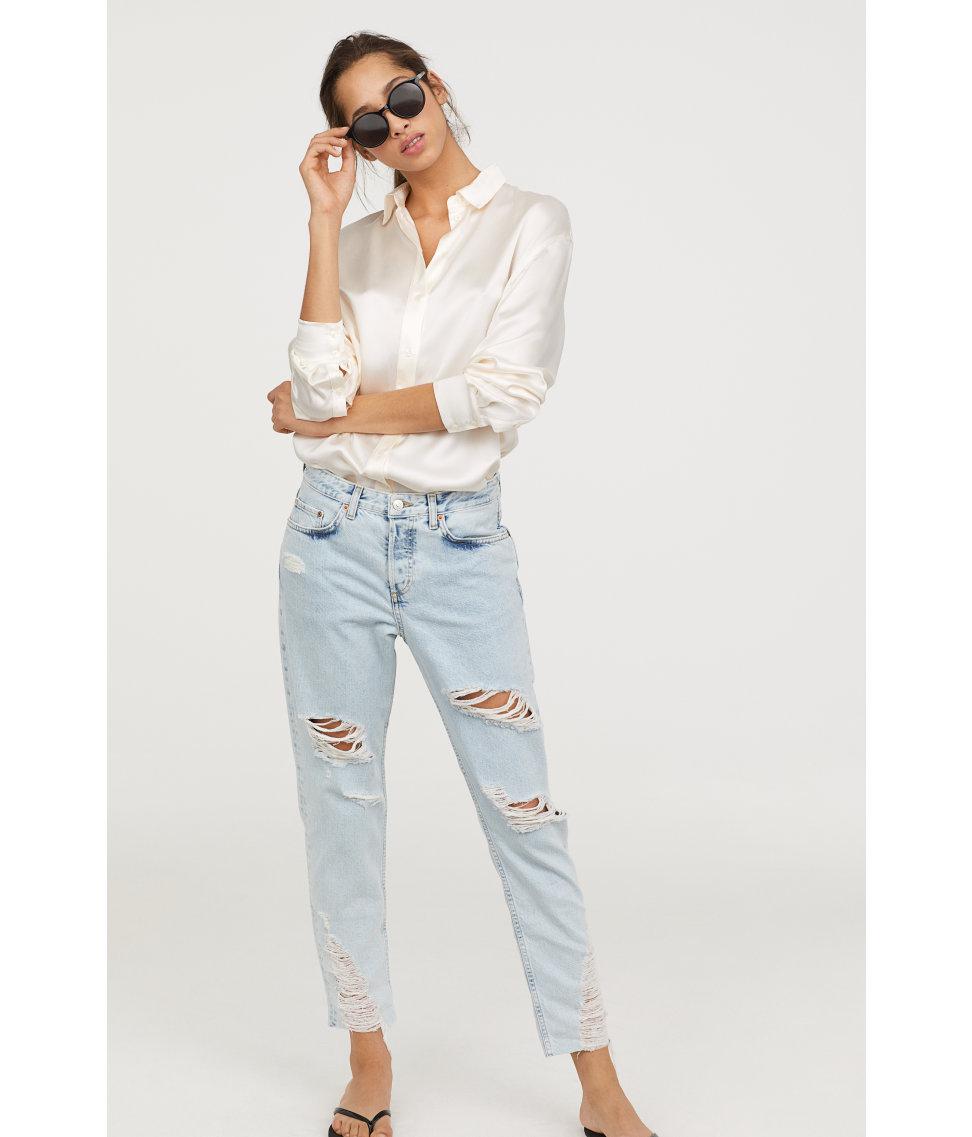 h&m blue ripped jeans