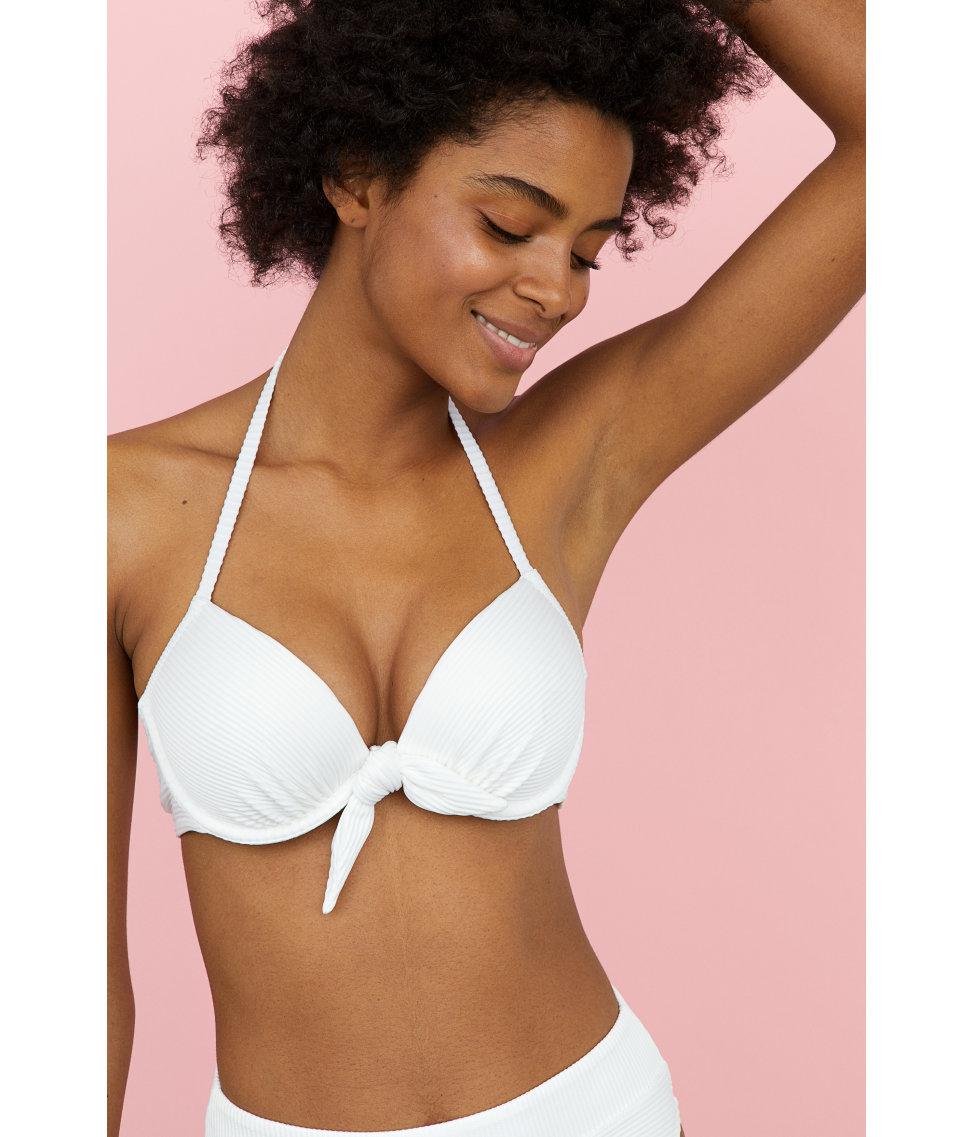 white push up bikini set