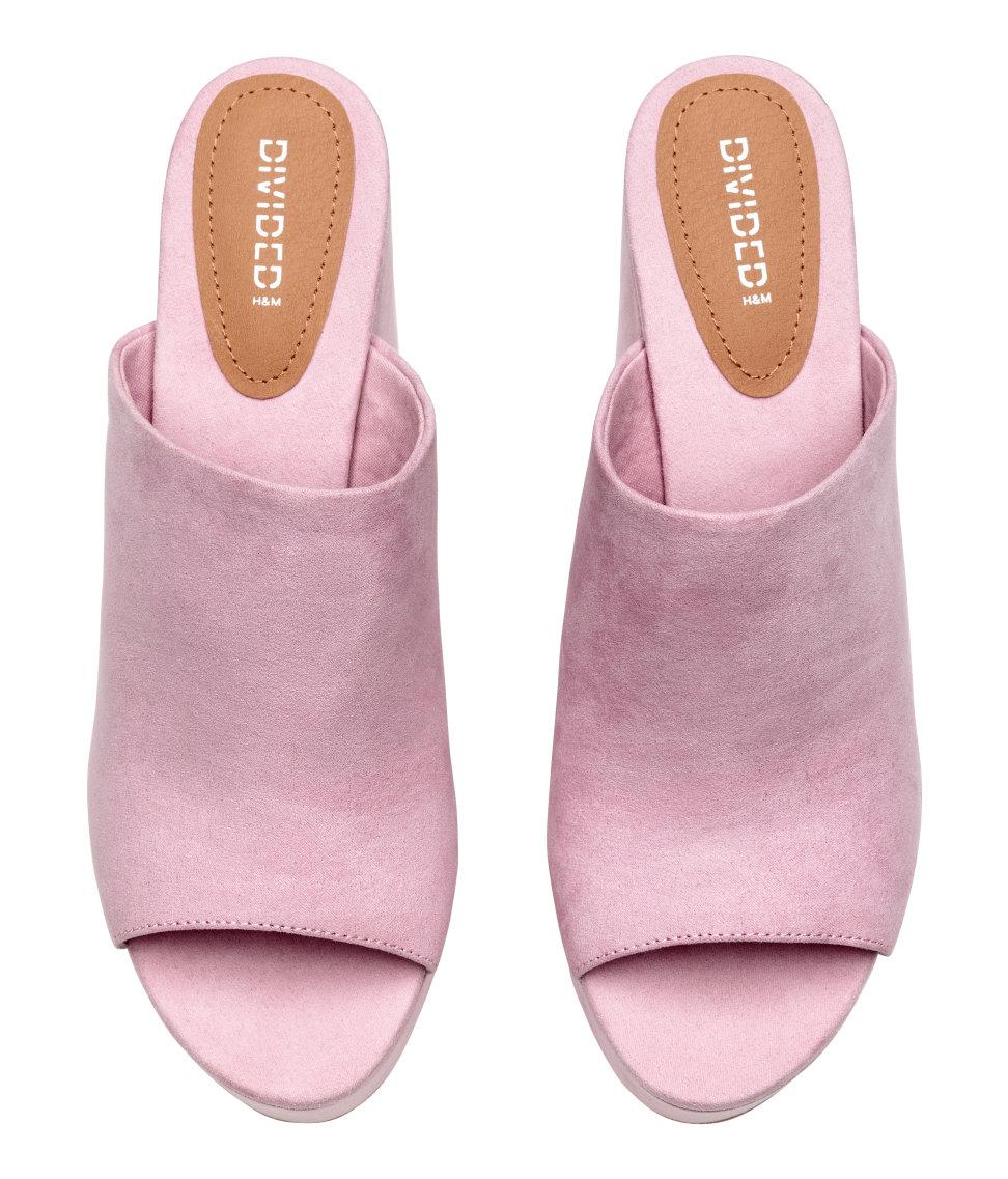 platform mules pink