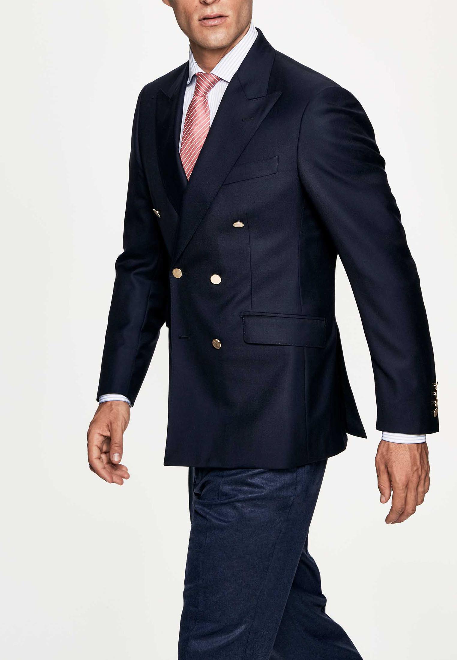 Hackett Wool Navy Doublebreasted Blazer in Blue for Men Lyst