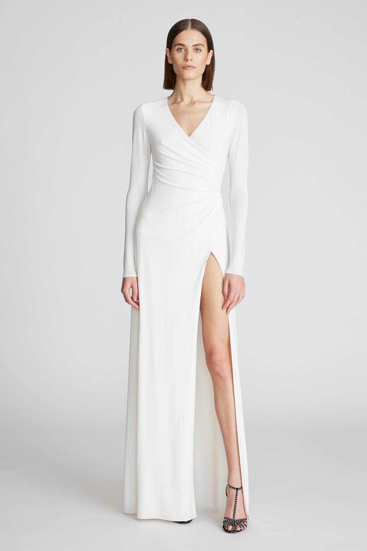 Halston Sydney Gown In Jersey in White Lyst