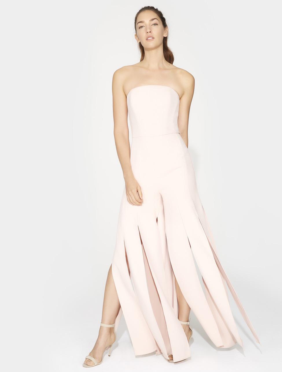 halston heritage strapless jumpsuit