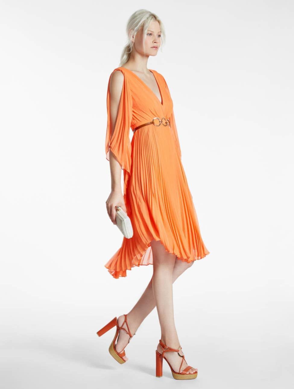 halston orange dress
