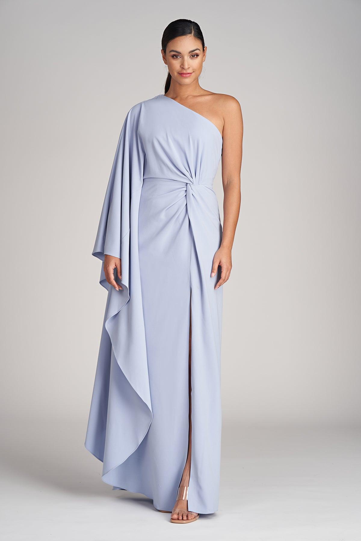 Halston Ariella Gown In Fluid Crepe in Blue | Lyst