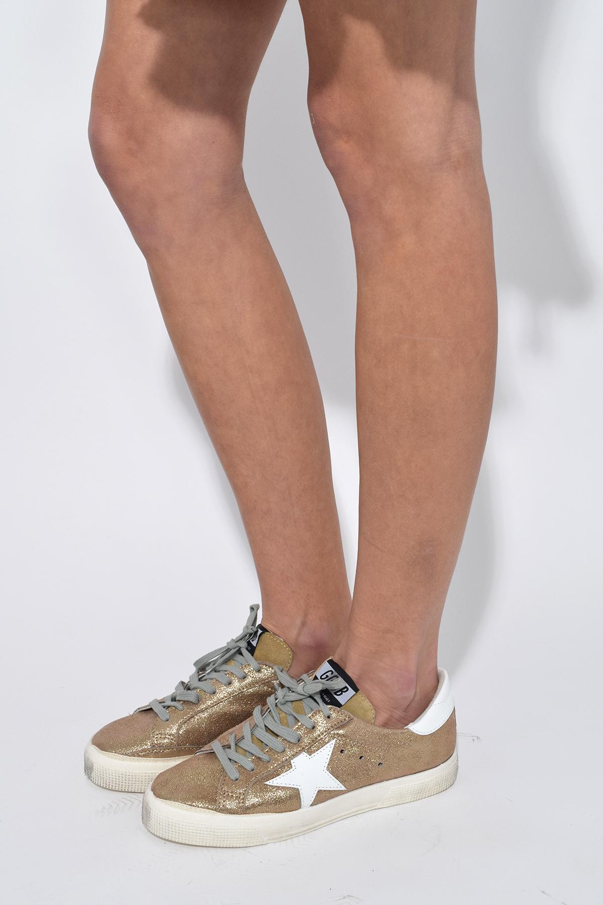 golden goose gold may sneakers