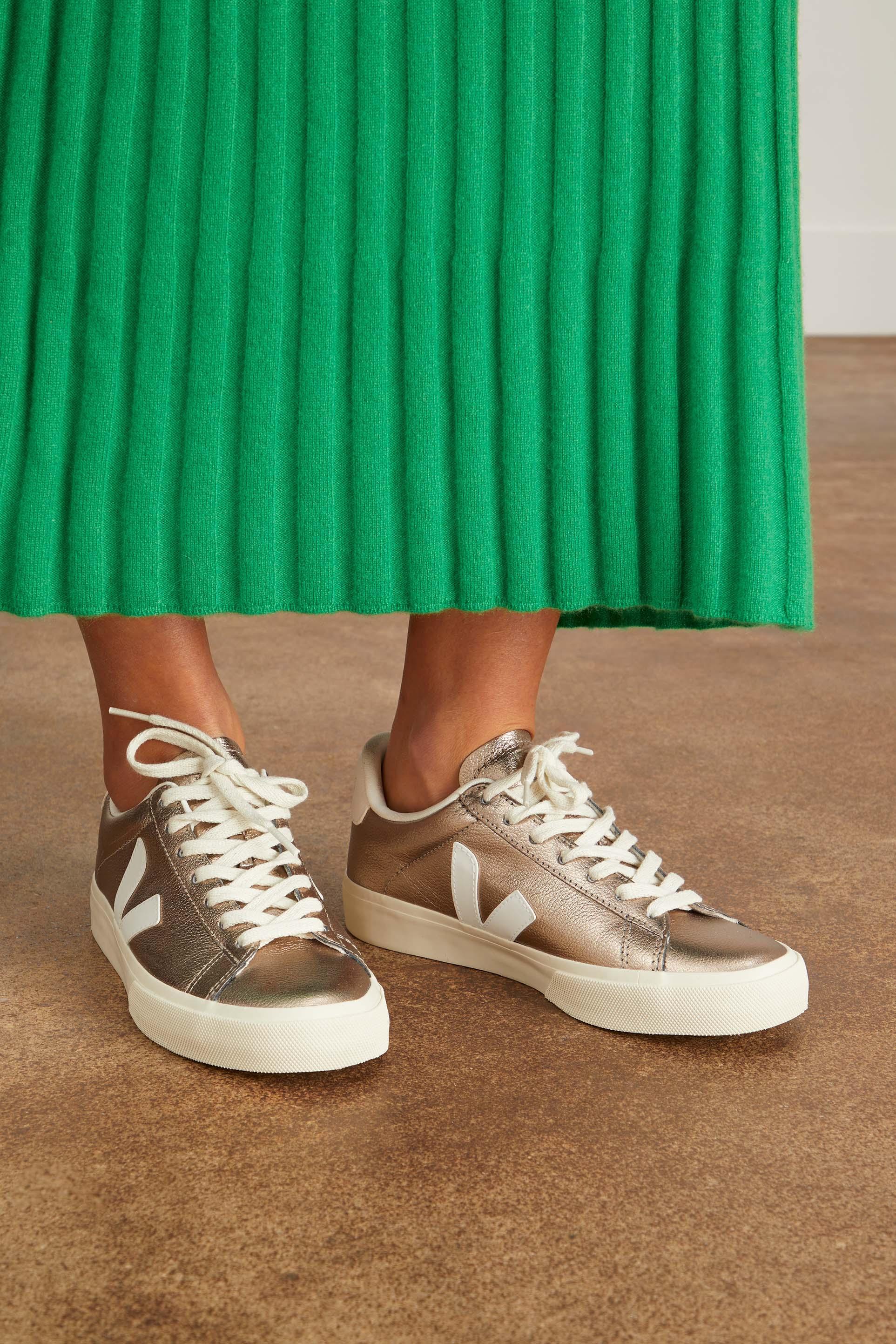 Veja Campo Chromefree Leather Sneaker In Bronze/white | Lyst