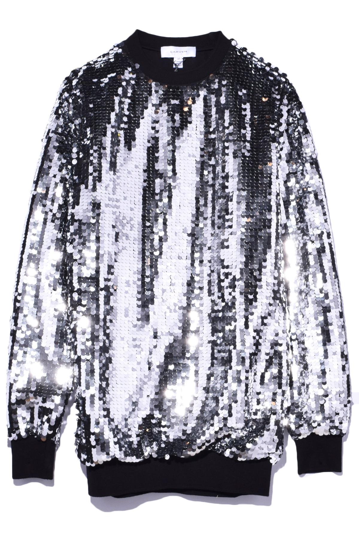 silver sequin sweater