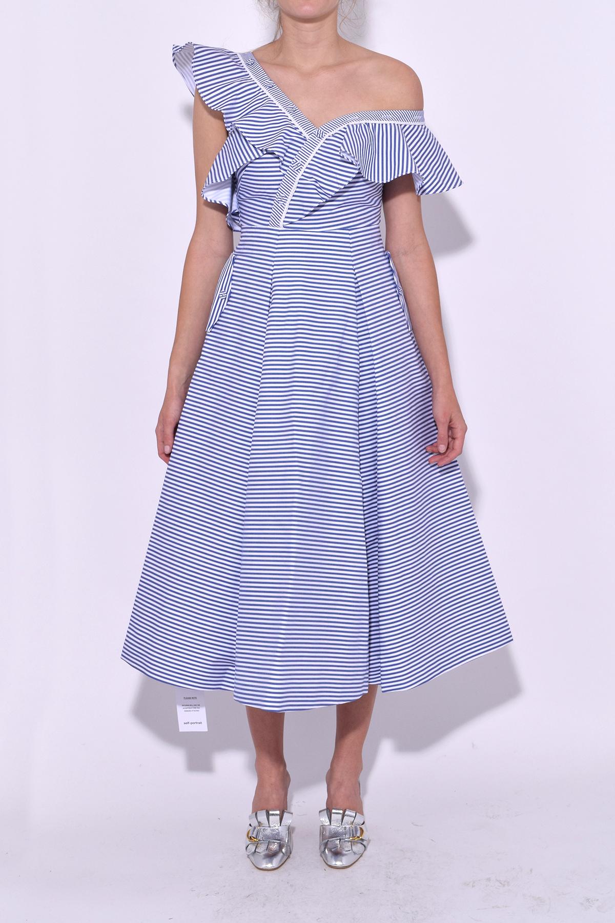 self portrait striped dress